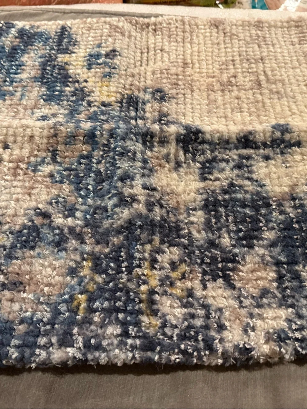New West Elm Wool Faded Rug Pillow Cover, Blue Multi, 20”